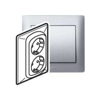   LEGRAND 771333 Galea Life 2x2P + F socket with child protection, spring-loaded, aluminum