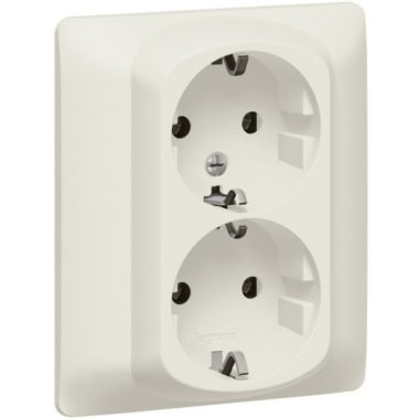 LEGRAND 771531 Galea Life 2x2P + F socket with child protection, screw, pearl