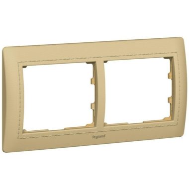 LEGRAND 771991 Galea Life frame 2 horizontal, leather tradition