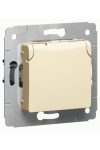 LEGRAND 773722 Cariva 2P + F socket with flap with child protection beige