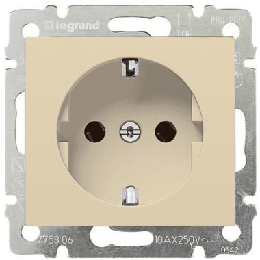 LEGRAND 774122 Valena 2P + F socket with child protection, spring-loaded connection, ivory