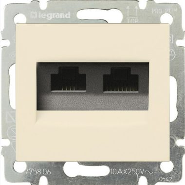 LEGRAND 774139 Valena 2xRJ45 LCS2 Cat5e UTP aljzat, elefántcsont