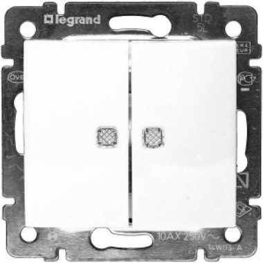 LEGRAND 774428 Valena chandelier switch with indicator light, white