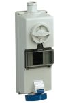 SCHNEIDER 82754 ISOBLOCK Priză cu blocare fixare pe perete, 2P + F, 6h, 16A, 250V, IP65, cu șină DIN