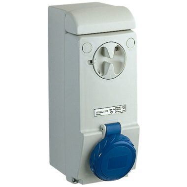 SCHNEIDER 83194 UNIKA Wall-mounted, lockable socket, 3P + N + F, 9h, 32A, 250V, IP65, fuse-proof