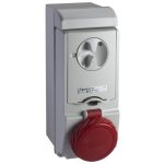   SCHNEIDER 83195 UNIKA Wall-mounted, lockable socket, 2P + F, 9h, 32A, 415V, IP65, with fuse