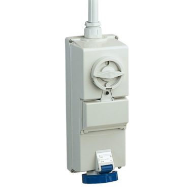 SCHNEIDER 83466 ISOBLOCK Wall-mounted, lockable socket, 2P + F, 6h, 32A, 250V, IP65, without protection