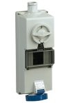 SCHNEIDER 83791 ISOBLOCK Wall-mounted, lockable socket, 2P + F, 6h, 32A, 250V, IP65, with DIN rail