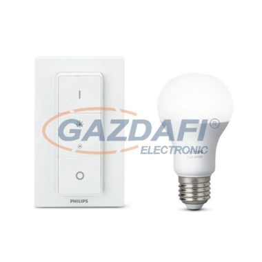 PHILIPS Hue White 8718696452523 LED fényforrás, dimmelhető E27 9.5W 806Lm 2700K A60 fali/kézi fényerőszabályzóval