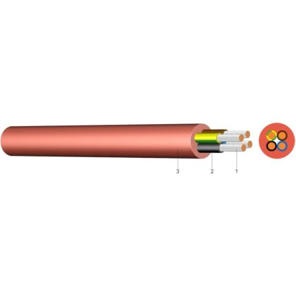   SiHF-O 2x1mm2 Hőálló, szilikon szigetelésű tömlővezeték 300/500V vörös/barna