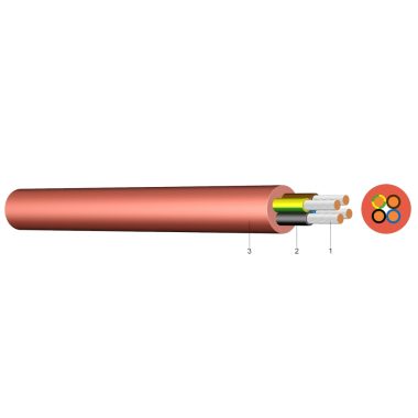 SiHF-J 4x2,5mm2 Hőálló, szilikon szigetelésű tömlővezeték 300/500V vörös/barna