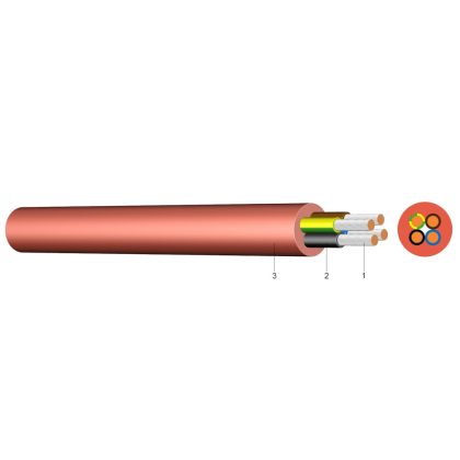   SiHF-J 4x2,5mm2 Hőálló, szilikon szigetelésű tömlővezeték 300/500V vörös/barna