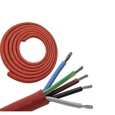 SiHF-J 5x4mm2 Heat resistant silicone insulated hose 300/500V red/brown