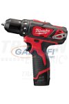 MILWAUKEE M12-BDD-202C M12 SZUPERKOMPAKT FÚRÓCSAVAROZÓ 12 VDC, 2 x 2,0 Ah Li-ion, 400/1500 rpm, 30 Nm