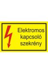 "Elektromos kapcsolószekrény" öntapadó felirat, sárga, 95x60mm