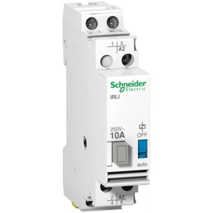   SCHNEIDER A9E15538 ACTI9 iRLI váltó relé, 2P, 10A, Uc 12 VAC