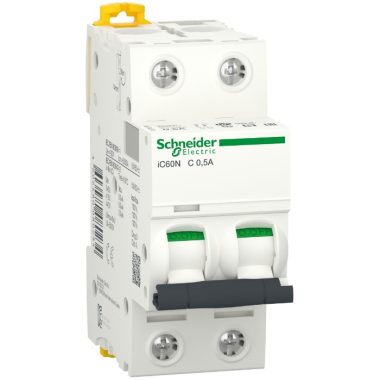 SCHNEIDER A9F74270 ACTI9 iC60N miniature circuit breaker, 2P, C, 0.5A, monoconnector