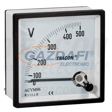 TRACON ACVM72-120 Analóg váltakozó áramú voltmérő 72×72mm, 120V AC