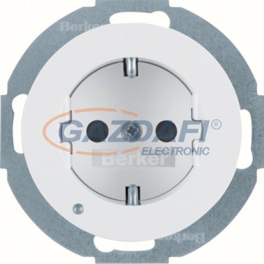 BERKER 41092089 süllyesztett élvilágítós dugalj , fényes fehér, 250V, 16A, R.1, R.3, R.8