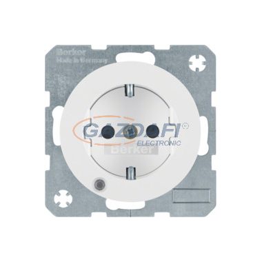 BERKER 41102089 süllyesztett kontrollámpás dugalj, fokozott érintésvédelemmel , fényes fehér, R.1, R.3, R.8, 250V, 16A