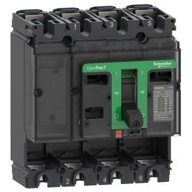 SCHNEIDER C10B4 Megszakító alapkeret, ComPacT NSX100B, 25 kA 415 VAC 50/60 Hz, 100 A, kioldóegység nélkül, 4P