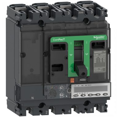 SCHNEIDER C10R46E100 kompakt megszakító NSX100R, 200 kA 415 VAC, MicroLogic 6.2 E kioldóegység 100 A, 4P4d