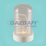   HOME CDM 9/M LED-es asztali dísz üvegbúrával, Mikulás, meleg fehér világítás, 5.5x9 cm