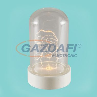 HOME CDM 9/M LED-es asztali dísz üvegbúrával, Mikulás, meleg fehér világítás, 5.5x9 cm