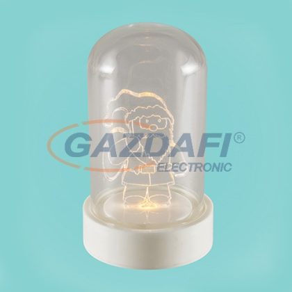   HOME CDM 9/M LED-es asztali dísz üvegbúrával, Mikulás, meleg fehér világítás, 5.5x9 cm