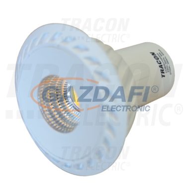 TRACON COBDGU105WW Fényerő-szabályozható COB LED spot fényforrás 230VAC, 5 W, 2700 K, GU10, 350 lm, 40°