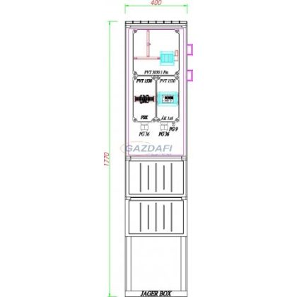   CSATÁRI PLAST PVT K-L 1 Fi-Ké, direkt mérőhely, 400x1770x320mm