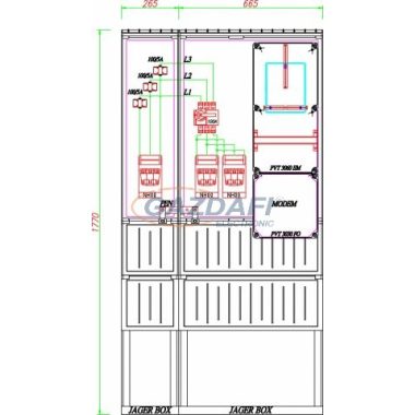 CSATÁRI PLAST PVT K-L 100S2T, Áramváltós mérőhely, 930x250mm