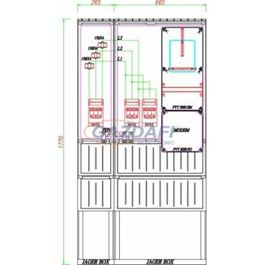 CSATÁRI PLAST PVT K-L 160S2, Áramváltós mérőhely, 930x250mm