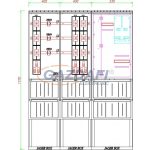   CSATÁRI PLAST PVT K-L 250S2-NY, Áramváltós mérőhely, nyitható szerelőlappal, 1330x320mm