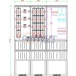   CSATÁRI PLAST PVT K-L 250S3-NY, Áramváltós mérőhely, nyitható szerelőlappal, 1330x320mm