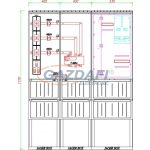   CSATÁRI PLAST PVT K-L 400T-NY, Áramváltós mérőhely, nyitható szerelőlappal, 1330x320mm