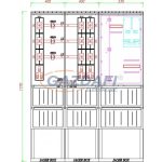   CSATÁRI PLAST PVT K-L 400S2-NY, Áramváltós mérőhely, nyitható szerelőlappal, 1330x320mm