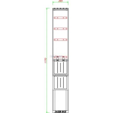 CSATÁRI PLAST PVT K-L 26 FE, Földkábelelosztó szekrény sínezéssel és biztosítósorral, szakaszoló nélkül, 260x1770/250mm