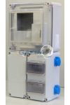 CSATÁRI PLAST PVT 3030 FO2x6ÁK–D 1F fogyasztásmérő EM ablakkal, kulcsos zárral, kábelfo+elm 2x230V, 300x600x170mm