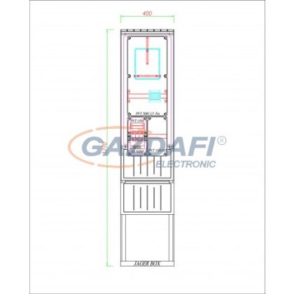   CSATÁRI PLAST PVT K-L EON 3 S-AM, direkt mérőhely, 400x1770x250mm, alsó maszkkal