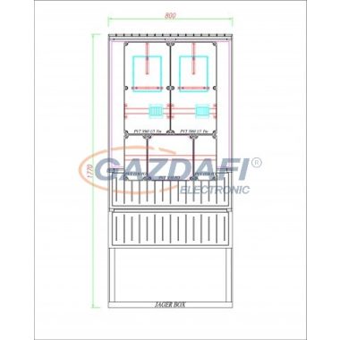 CSATÁRI PLAST PVT K-L EON 2x3Fm-AM, direkt mérőhely, 800x1770x250mm, alsó maszkkal