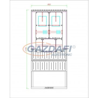   CSATÁRI PLAST PVT K-L EON 2x3Fm-AM, direkt mérőhely, 800x1770x250mm, alsó maszkkal