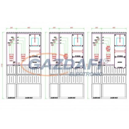   CSATÁRI PLAST PVT K-L EON 100S, Áramváltós mérőhely, 930x250mm