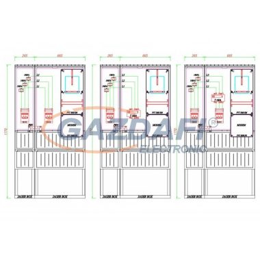 CSATÁRI PLAST PVT K-L EON 160ST, Áramváltós mérőhely, 930x250mm