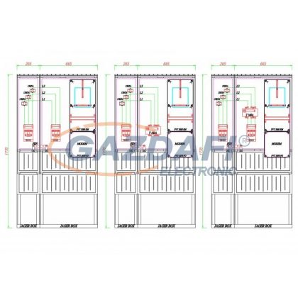   CSATÁRI PLAST PVT K-L EON 160ST, Áramváltós mérőhely, 930x250mm