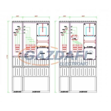   CSATÁRI PLAST PVT K-L EON 160S2T, Áramváltós mérőhely, 930x250mm