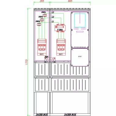 CSATÁRI PLAST PVT K-L EON 250ST, Áramváltós mérőhely, 930x250mm