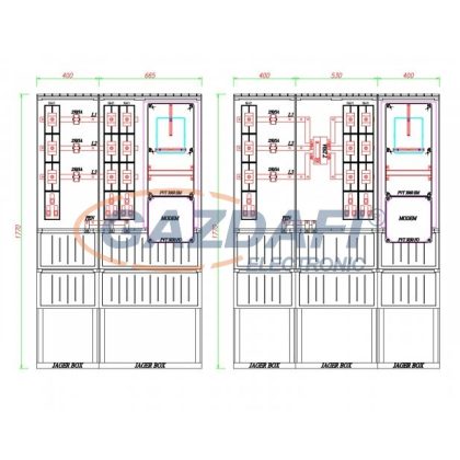   CSATÁRI PLAST PVT K-L EON 250S2T 150/5 ÁV, Áramváltós mérőhely, 1330x320mm