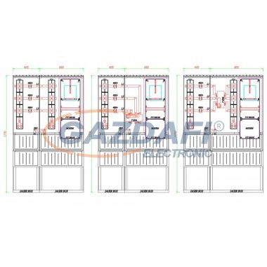 CSATÁRI PLAST PVT K-L EON 630T, Áramváltós mérőhely, 1065x320mm