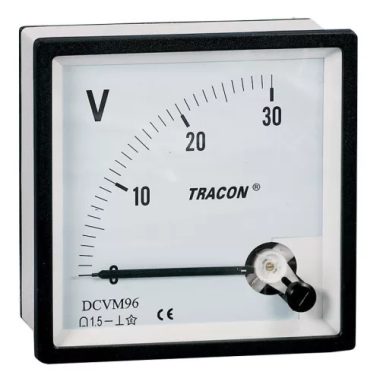 TRACON DCVM-48B Analóg egyenáramú alapműszer sönt méréshez 48×48mm, DC